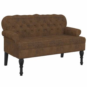 vidaXL Lavice s opěradlem hněd&aacute; 119,5x64,5x75 cm uměl&aacute; semi&scaron;ov&aacute; kůže