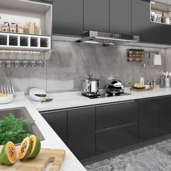 vidaXL Samolep&iacute;c&iacute; tapeta na n&aacute;bytek čern&aacute; 500 x 90 cm PVC