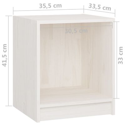 vidaXL Noční stolek bílý 35,5 x 33,5 x 41,5 cm masivní borové dřevo