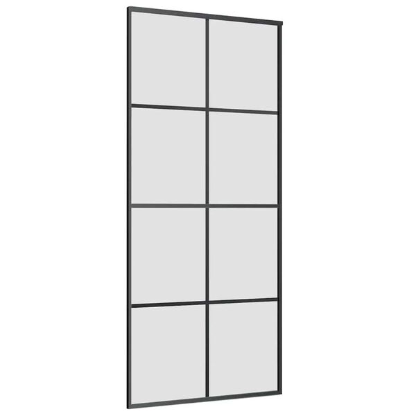 vidaXL Posuvn&eacute; dveře s kov&aacute;n&iacute;m 90x205 cm ESG sklo a hlin&iacute;k