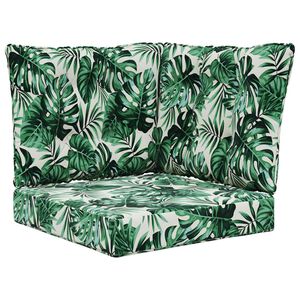 vidaXL Venkovn&iacute; pol&scaron;t&aacute;ř na pohovku 3 pcs Vzor listů Polyester