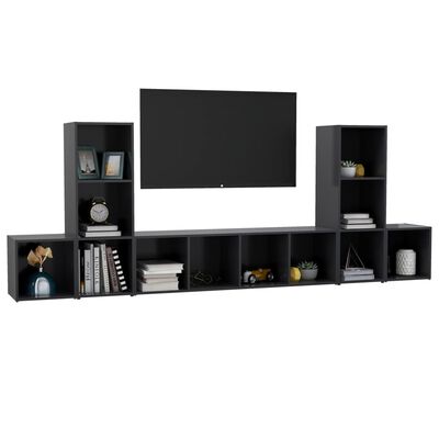 vidaXL 5dílný set TV skříněk šedý kompozitní dřevo