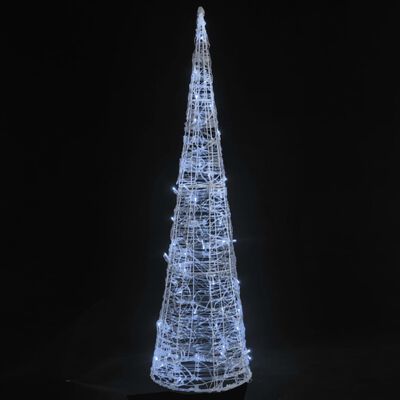 vidaXL Akrylový dekorativní světelný LED kužel studený bílý 90 cm