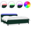 vidaXL Box spring postel s matrac&iacute; a LED tmavě zelen&aacute; 180x220 cm samet