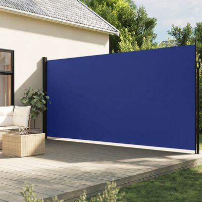 vidaXL Zatahovací boční markýza modrá 220 x 600 cm