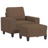 vidaXL Křeslo s podnožkou hněd&eacute; 60 cm textil