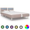 vidaXL R&aacute;m postele s LED bez matrace Cappuccino 135x190 cm