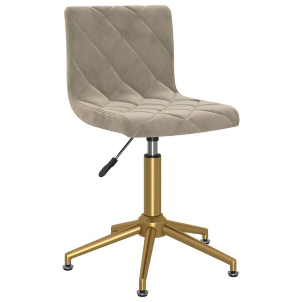 vidaXL Otočn&aacute; j&iacute;deln&iacute; židle světle &scaron;ed&aacute; samet