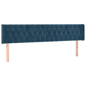 vidaXL Čela postele tmavě modr&aacute; 200x7x78/88 cm samet