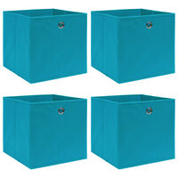 vidaXL Úložné boxy 4 ks bledě modré 32 x 32 x 32 cm textil