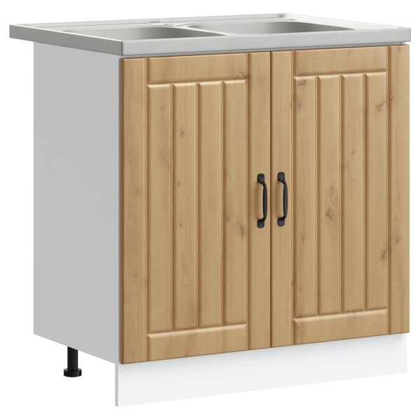 vidaXL Skř&iacute;ňka pod dřez Lucca 2 pcs Artisanov&yacute; dub kompozitn&iacute; dřevo