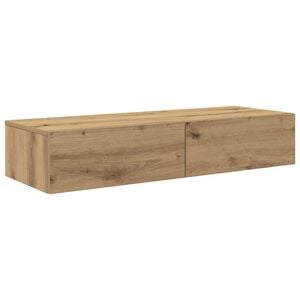 vidaXL N&aacute;stěnn&aacute; police se z&aacute;suvkami dub artisan 100x36x19 cm kompozit