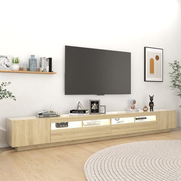 vidaXL TV skř&iacute;ňka s LED osvětlen&iacute;m dub sonoma 300 x 35 x 40 cm