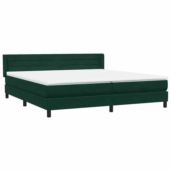 vidaXL Box spring postel s matrac&iacute; tmavě zelen&aacute; 180x220 cm samet
