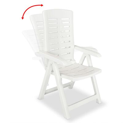 vidaXL Polohovatelné zahradní židle 2 ks plastové bílé