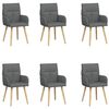 vidaXL J&iacute;deln&iacute; židle 6 pcs Textil Tmavě &scaron;ed&aacute; 60 x 56 x 96 cm