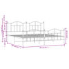 vidaXL Kovov&yacute; r&aacute;m postele s hlavov&yacute;m a nožn&iacute;m čelem b&iacute;l&yacute; 200 x 200 cm