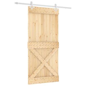 vidaXL Posuvn&eacute; dveře 95 x 210 cm Masivn&iacute; borov&eacute; dřevo (neupraven&eacute;)