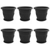 vidaXL Květin&aacute;če 6 pcs Čern&aacute; &Oslash; 39 x 32 cm Plast