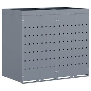 vidaXL Úložný box na 2 popelnice Světle šedá 136 x 77,5 x 121,5 cm