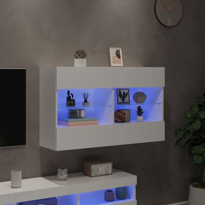 vidaXL Nástěnná TV skříňka s LED osvětlením bílá 98,5 x 30 x 60,5 cm