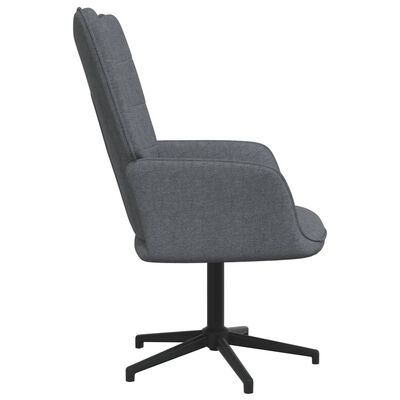 vidaXL Relaxační křeslo se stoličkou tmavě šedé textil