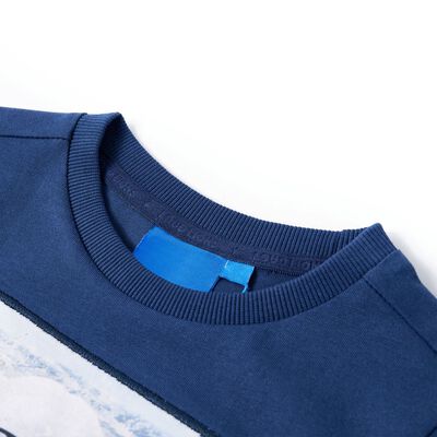 Dětské tričko s dlouhým rukávem džínově modré 92