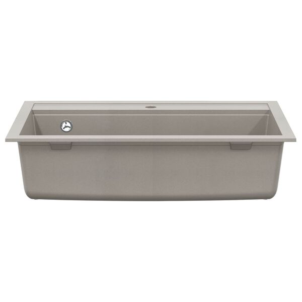 vidaXL Kuchyňský dřez single žulový šedý