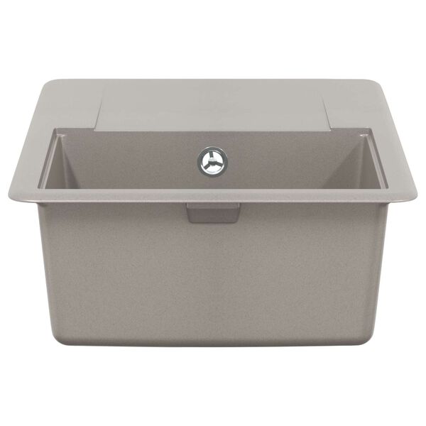 vidaXL Dřez &Scaron;ed&aacute; 670 x 460 mm 80% Křemenn&eacute; a 20% Pryskyřice