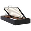 vidaXL Postel s &uacute;ložn&yacute;m prostorem s čelo Čern&aacute; 100 x 200 cm Uměl&aacute; kůže