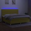 vidaXL Box spring postel s matrac&iacute; a LED zelen&aacute; 200x200 cm textil