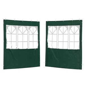 vidaXL Bočn&iacute; stěna p&aacute;rty stanu 2 pcs 200 x 195 cm Zelen&aacute; PE a ocel