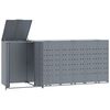 vidaXL Box na 4 popelnice &scaron;ed&yacute; 276 x 79 x 117 cm ocel