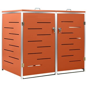 vidaXL Př&iacute;stře&scaron;ek na dvě popelnice 138 x 77,5 x 115 cm nerezov&aacute; ocel