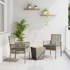 vidaXL Zahradní bistro set 3 pcs Šedá Poly ratan