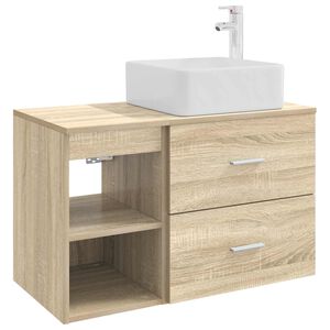 vidaXL Sada koupelnov&eacute;ho n&aacute;bytku 2 pcs Dub sonoma Kompozitn&iacute; dřevo