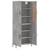 vidaXL Skř&iacute;ň highboard betonově &scaron;ed&aacute; 69,5x34x180 cm kompozitn&iacute; dřevo