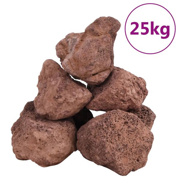 vidaXL Sopečn&eacute; kameny 25 kg červen&eacute; 10&ndash;30 cm