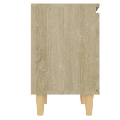 vidaXL Noční stolek masivní dřevěné nohy dub sonoma 40 x 30 x 50 cm