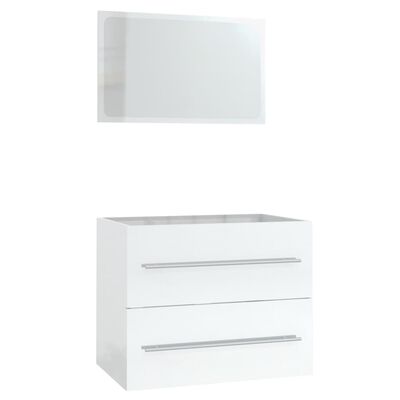 vidaXL 3dílná sada koupelnového nábytku bílá s vysokým leskem