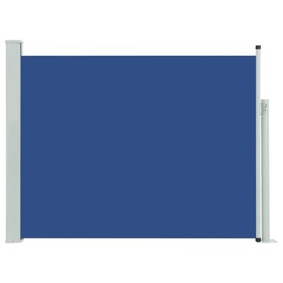 vidaXL Zatahovací boční markýza/zástěna na terasu 140 x 500 cm modrá
