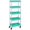 vidaXL Kuchyňsk&yacute; voz&iacute;k s 5 patry tyrkysov&yacute; 42x29x128 cm železo a ABS