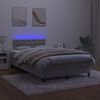 vidaXL Box spring postel s matrac&iacute; a LED světle &scaron;ed&aacute; 120x190 cm samet