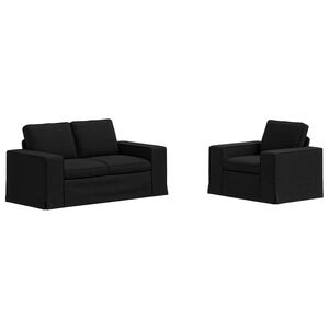 vidaXL Set pohovek 2 ks Čern&aacute; textil
