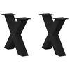vidaXL Nohy konferenčn&iacute;ho stolku ve tvaru X, 2 ks, čern&eacute;, 50 x (42-43) cm, ocel