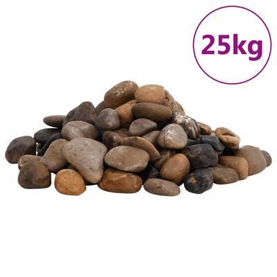 vidaXL Leštěné oblázky 25 kg mix barev 2–5 cm