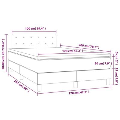vidaXL Box spring postel s matrací černá 120x200 cm textil