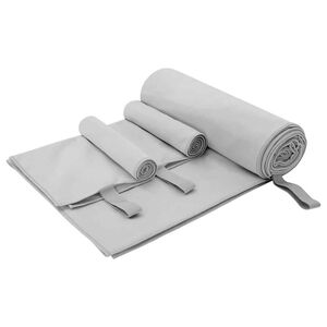 vidaXL Sada sportovn&iacute;ch ručn&iacute;ků 3 ks &Scaron;ed&aacute; 210 x 100 cm