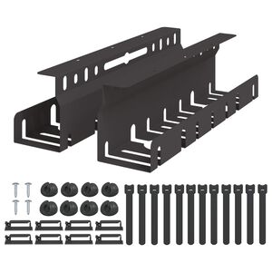 vidaXL Tray na kabely pod stolem 2 ks Čern&aacute; 43 x 9 x 11 cm Ocel