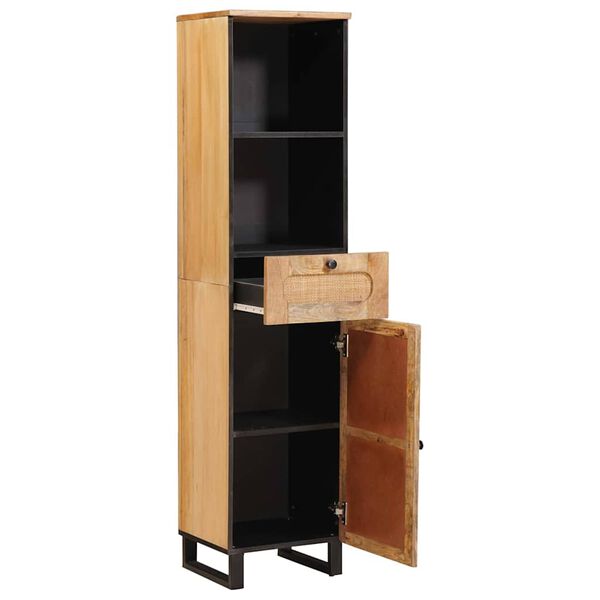 vidaXL Koupelnov&aacute; skř&iacute;ň Hněd&aacute; 38 x 33 x 160 cm Masivn&iacute; mangov&eacute; dřevo